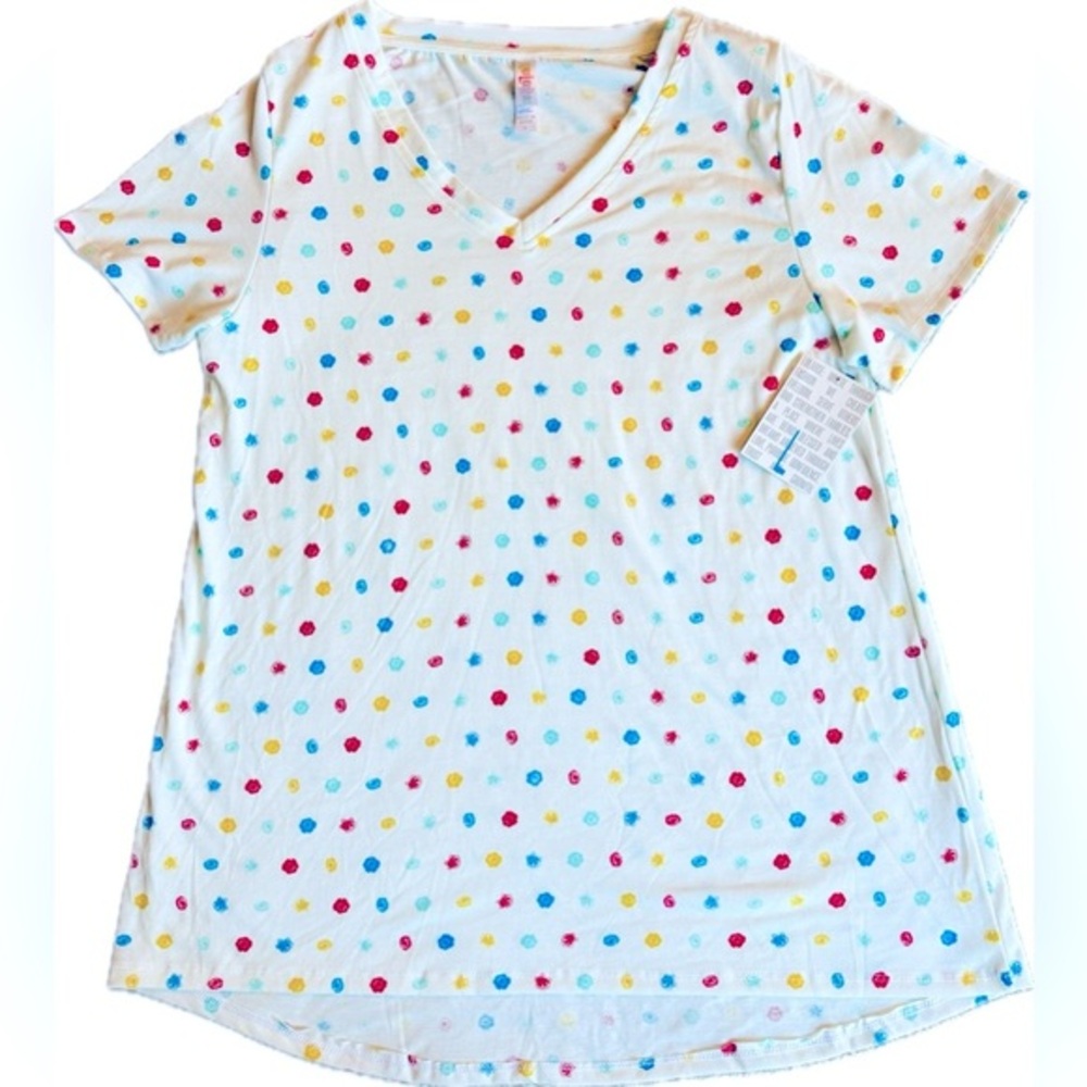 LuLaRoe Colorful Polka Dot Woman’s Christy T Shirt - Picture 1 of 3